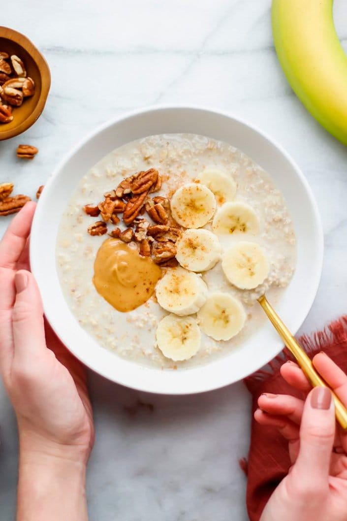 Avena trasnochada de pan de banano