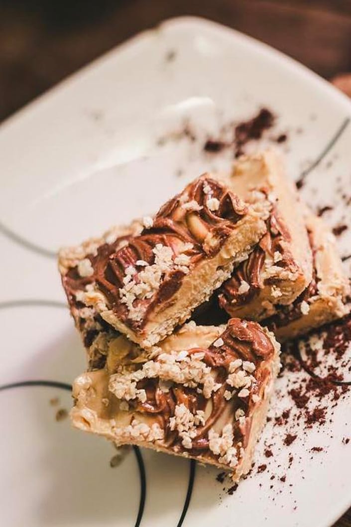 Barras de avena y crema de marañón con cacao (sin horno)