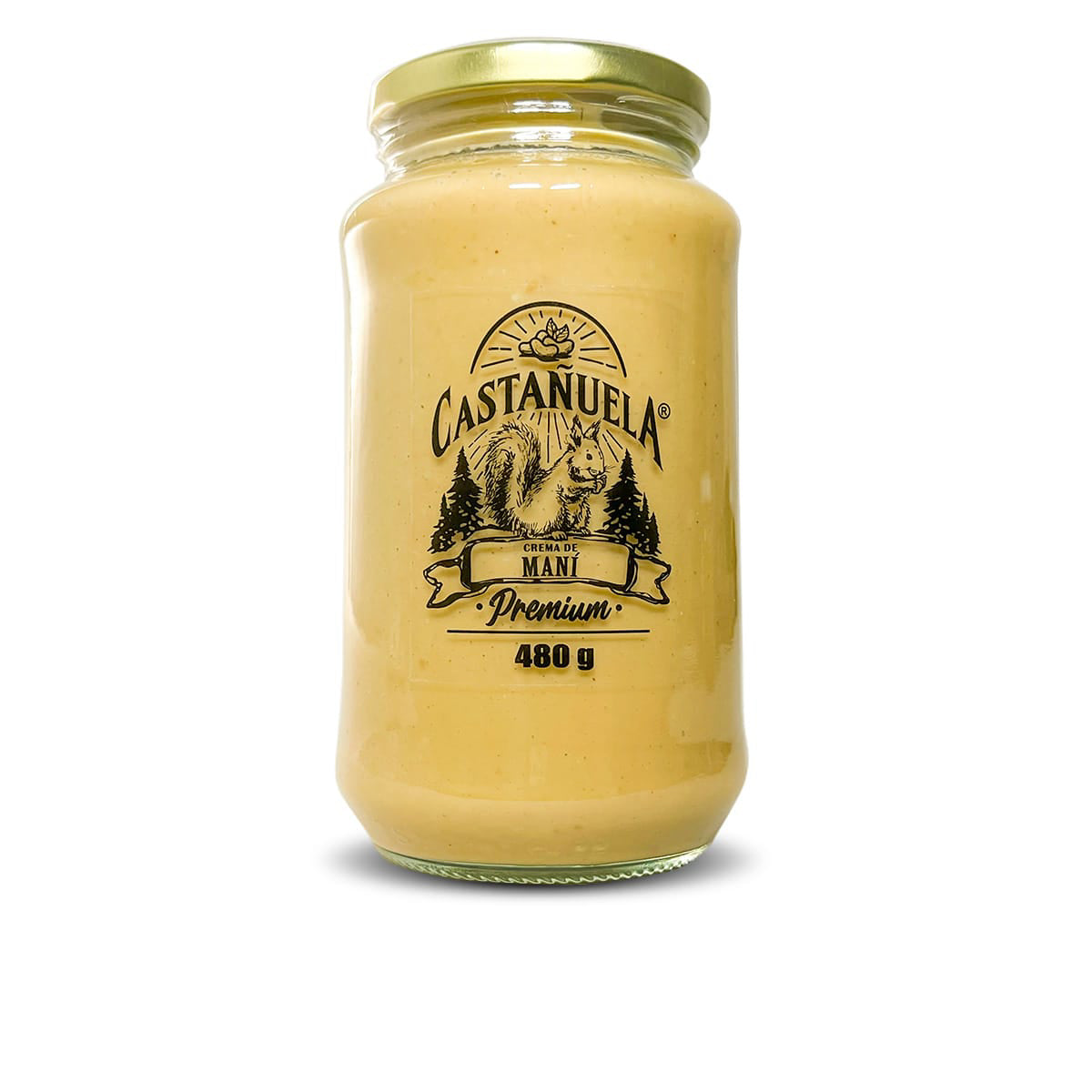 Crema de maní Castañuela en frasco de vidrio, 480 g, 100% natural
