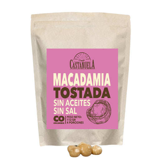 Snack de macadamia tostada Castañuela, 112 g, sin aceites ni sal, 100% natural