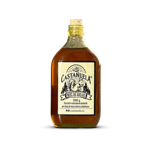 Botella de Miel De Abejas Castañuela 100% natural, 520 g